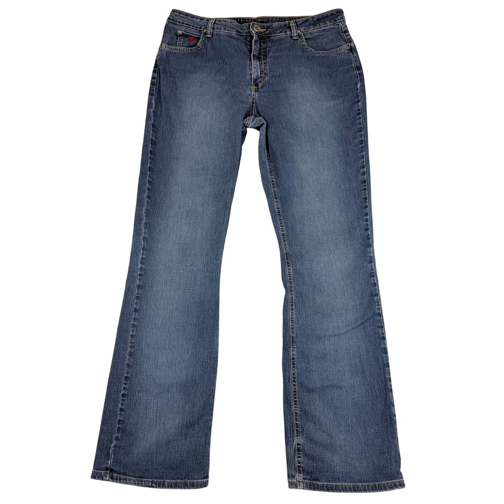 VTG Wrangler 20X Jeans Womens 13/14x34 (35x32) Blue Bootcut Western Distress Y2K
